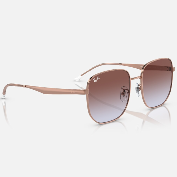 Ray Ban Men Irregular Polished Rose Gold Sunglasses