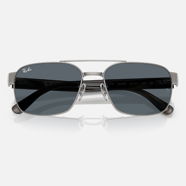 Ray Ban Men Square Frame Crystal Silver Sunglasses
