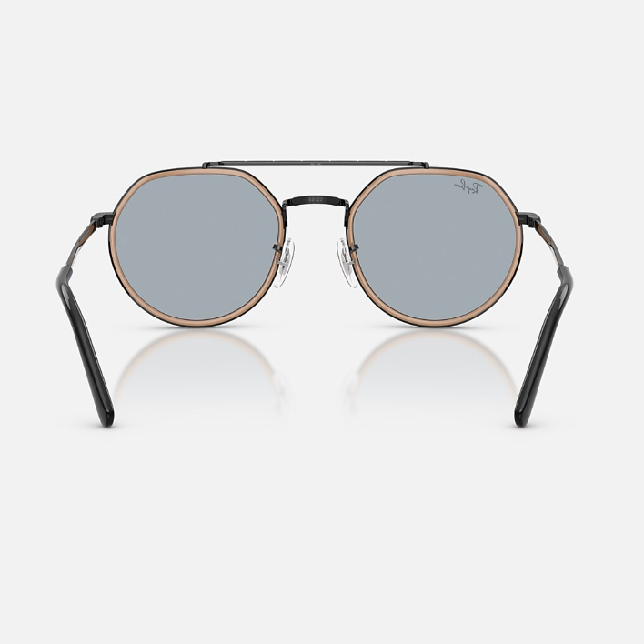Ray Ban Men Irregular Frame Polished Black Sunglasses