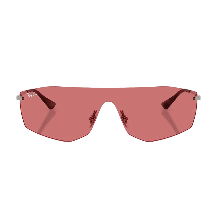 Ray Ban Men Irregular Frame Polished Shiny Gunmetal Sunglasses