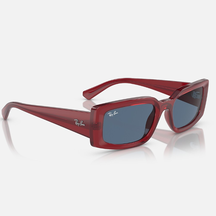 Ray Ban Women Pillow Frame Polished Transparent Red Sunglasses