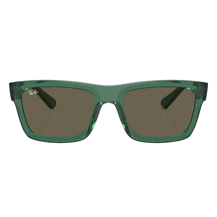 Ray Ban Men Rectangle Frame Transparent Green Sunglasses