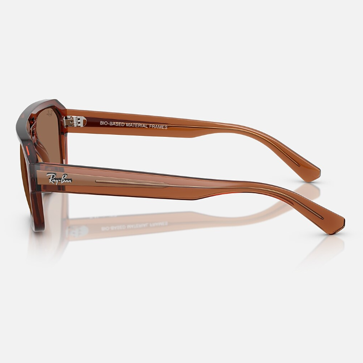 Ray Ban Men Irregular Frame Espresso Brown Sunglasses