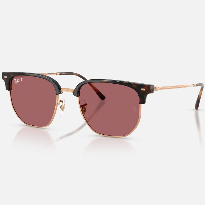Ray Ban Women Irregular Frame Havana On Rose Gold Sunglasses