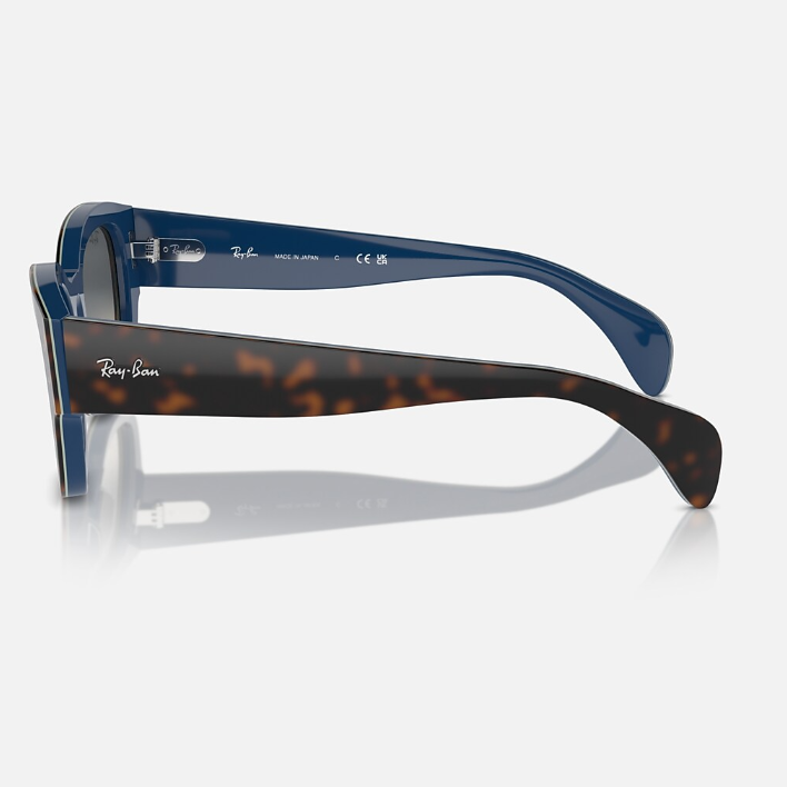 Ray Ban Men Square Frame Havana Grey On Blue Sunglasses