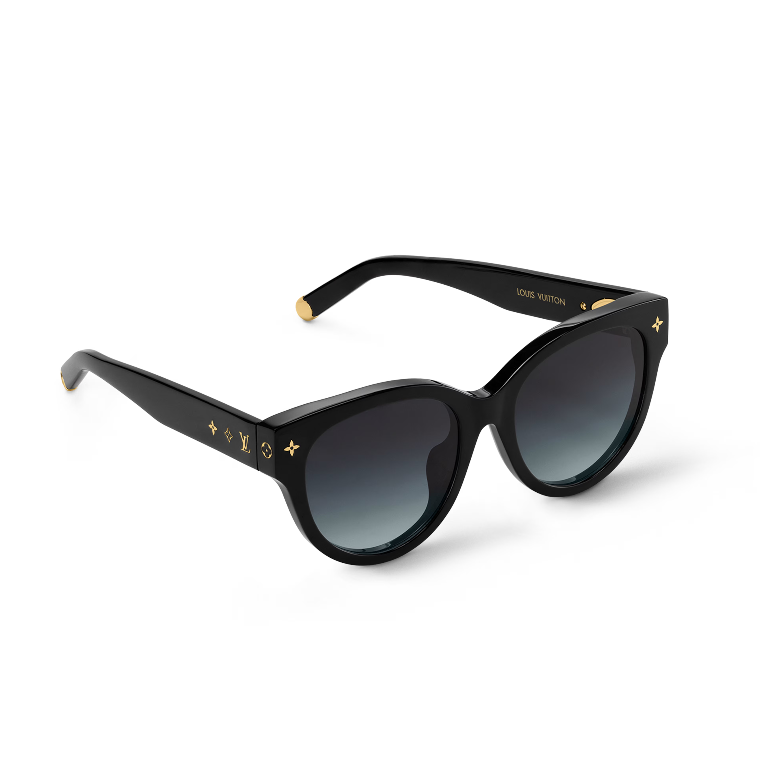 Louis Vuitton Women Round Frame Ash Black Sunglasses
