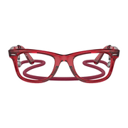 Ray Ban Men Square  Frame Polished Transparent Red Sunglasses