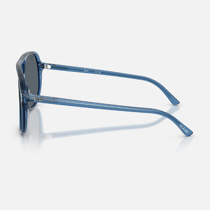 Ray Ban Men Square Frame Polished Blue Sunglasses