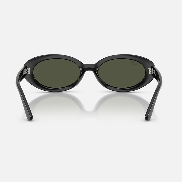 Ray Ban Women Oval Frame Vintage Black Sunglasses