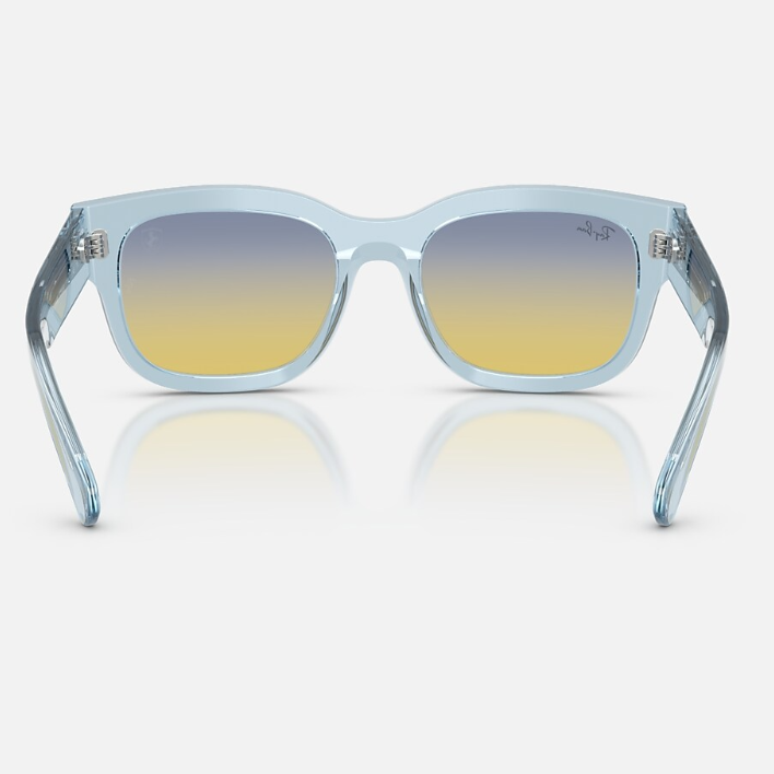 Ray Ban Men Square Frame Transparent Light Blue Sunglasses