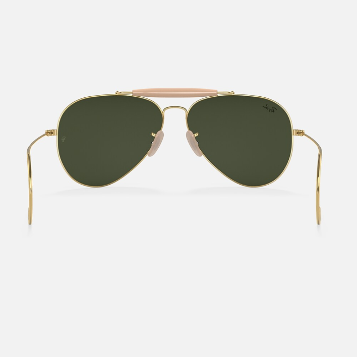 Ray Ban Men Pilot Frame Glitter Gold Sunglasses