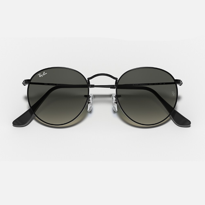 Ray Ban Men Round Frame Volcanic Black Sunglasses