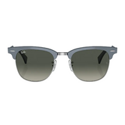Ray Ban Women Square Frame Matte Blue On Silver Sunglasses