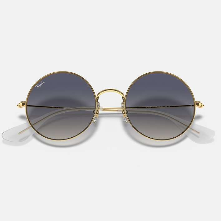 Ray Ban Men Round Frame Royal Gold Sunglasses