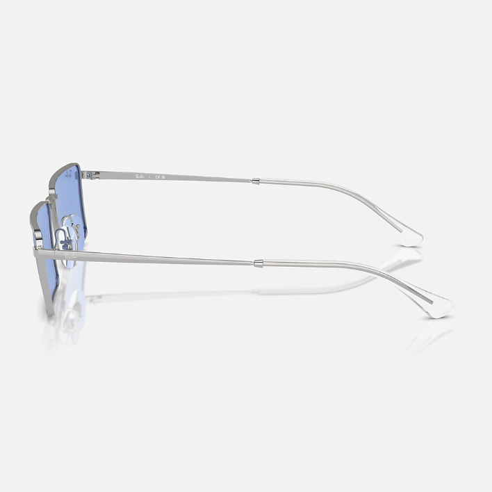 Ray Ban Women Rectangle Frame Mirror Silver Sunglasses
