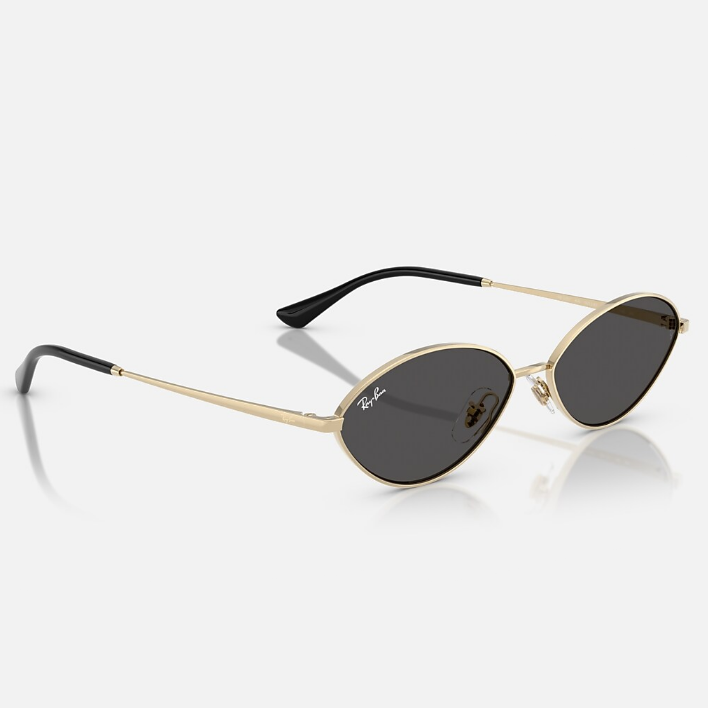 Ray Ban Women Oval Frame Polished Pale Gold Sunglasses