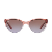 Ray Ban Women Irregular Frame Polished Light Brown Sunglasses