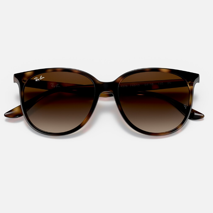Ray Ban Men Square Frame Polished Havana Sunglasses