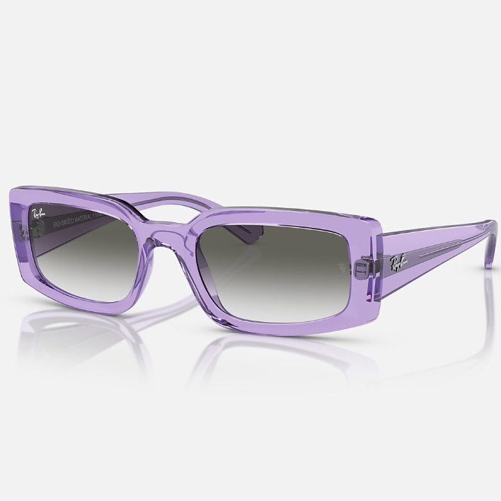 Ray Ban Women Pillow Frame Polished Transparent Violet Sunglasses