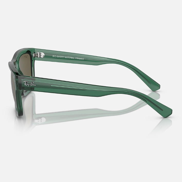 Ray Ban Men Rectangle Frame Transparent Green Sunglasses