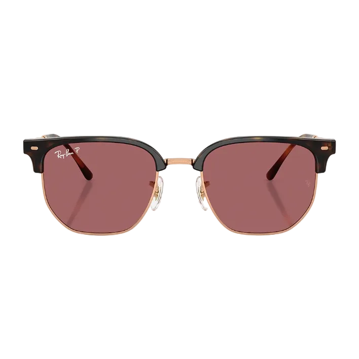 Ray Ban Women Irregular Frame Havana On Rose Gold Sunglasses