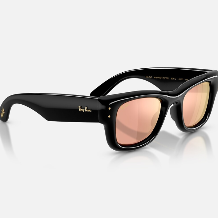 Ray Ban Women Square Frame Polished Black Sunglasses