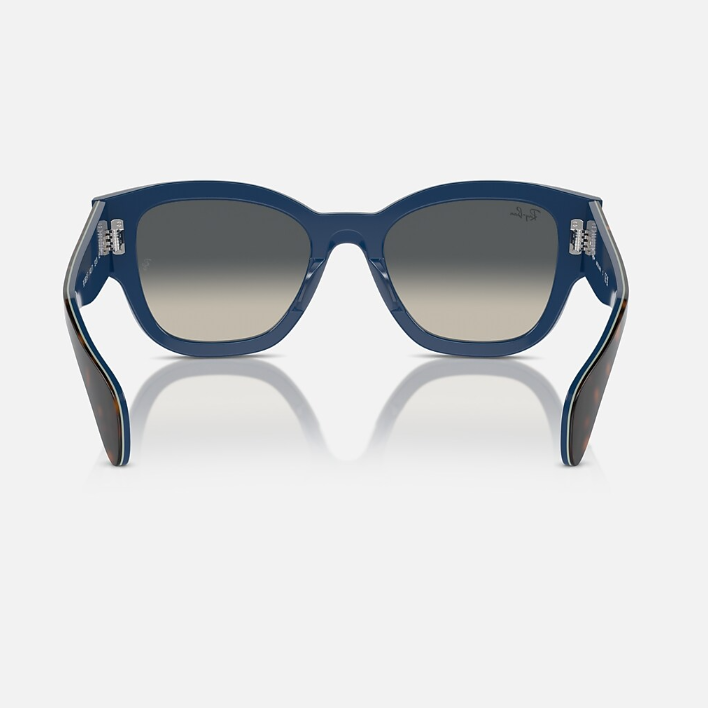Ray Ban Men Square Frame Havana Grey On Blue Sunglasses