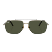 Ray Ban Men Pillow Frame Shiny Matte Gold Sunglasses