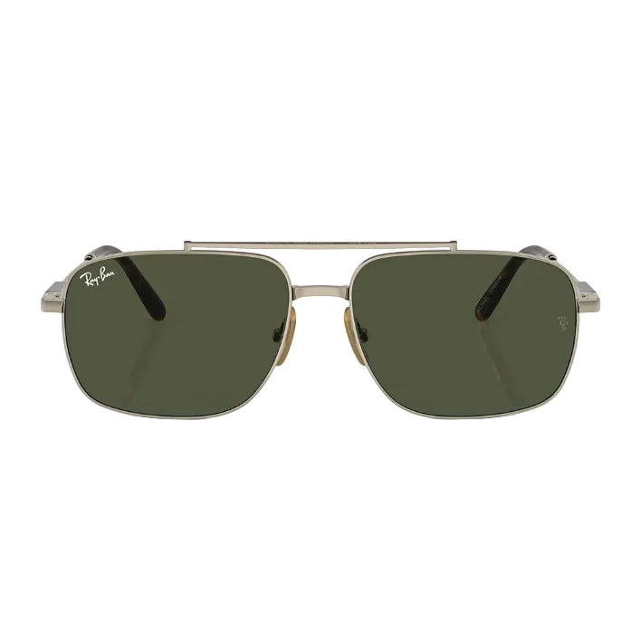 Ray Ban Men Pillow Frame Shiny Matte Gold Sunglasses