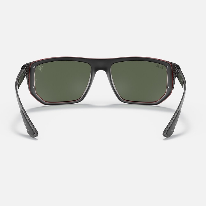 Ray Ban Men Irregular Frame Polished Dark Red Sunglasses