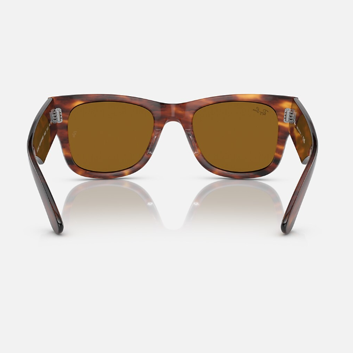 Ray Ban Men Square Frame Striped Havana Sunglasses