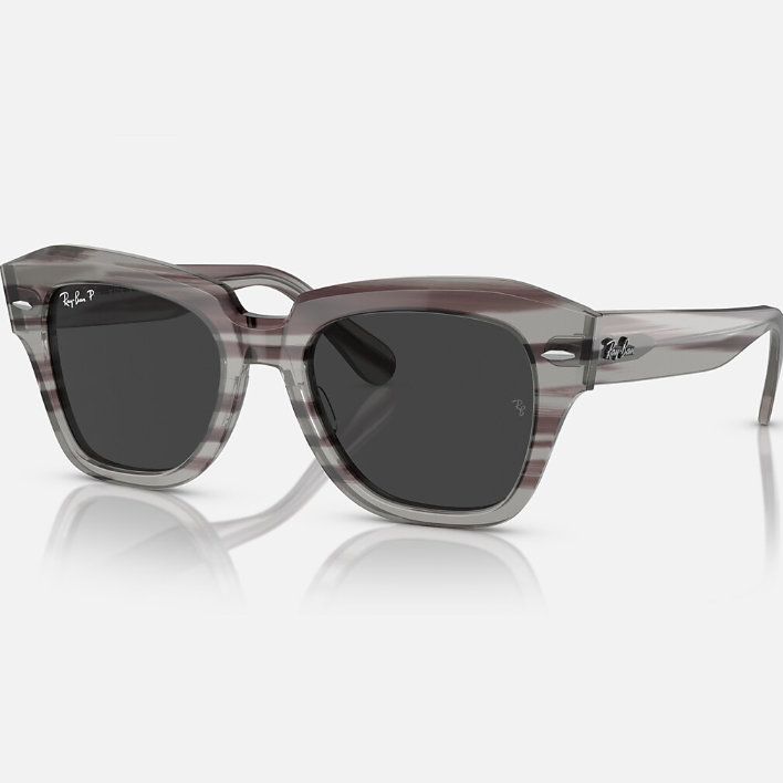Ray Ban Men Square Frame Grey Sunglasses