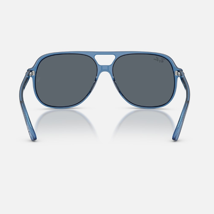 Ray Ban Men Square Frame Polished Blue Sunglasses