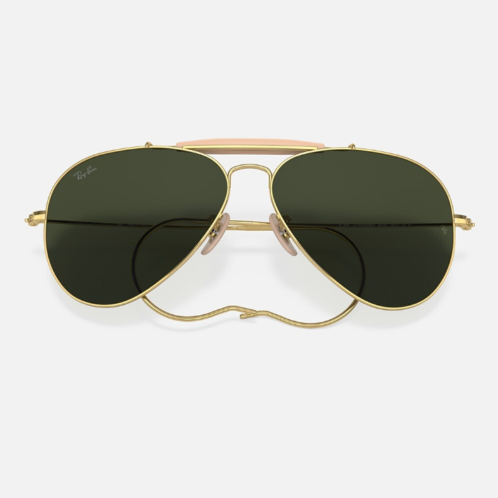 Ray Ban Men Pilot Frame Glitter Gold Sunglasses