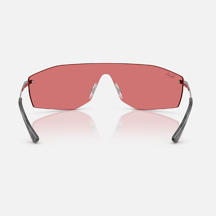 Ray Ban Men Irregular Frame Polished Shiny Gunmetal Sunglasses