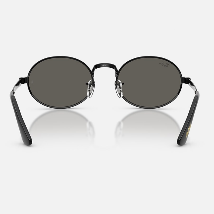 Ray Ban Men Oval Frame Coal Black Sunglasses