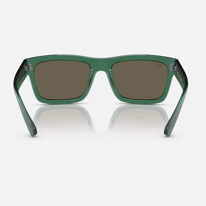 Ray Ban Men Rectangle Frame Transparent Green Sunglasses