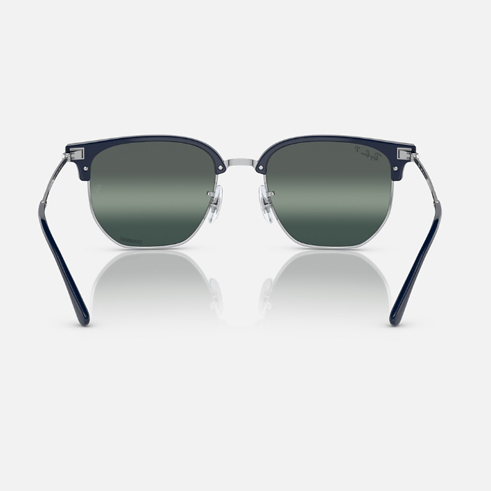 Ray Ban Men Irregular Frame  Polished Blue On Silver Sunglasses