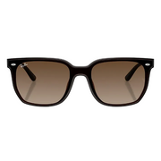 Ray Ban Men Square Frame Polished Transparent Dark Brown Sunglasses