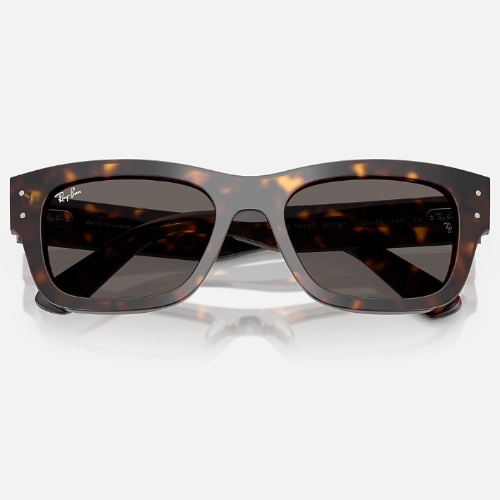 Ray Ban Women Rectangle Frame Polished Havana Sunglasses