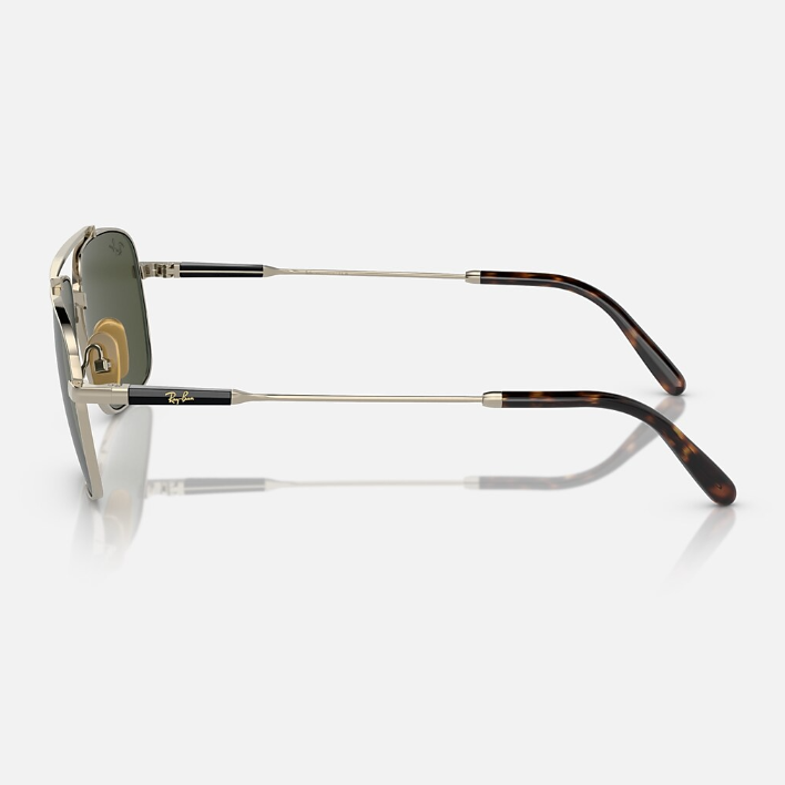 Ray Ban Men Pillow Frame Shiny Matte Gold Sunglasses