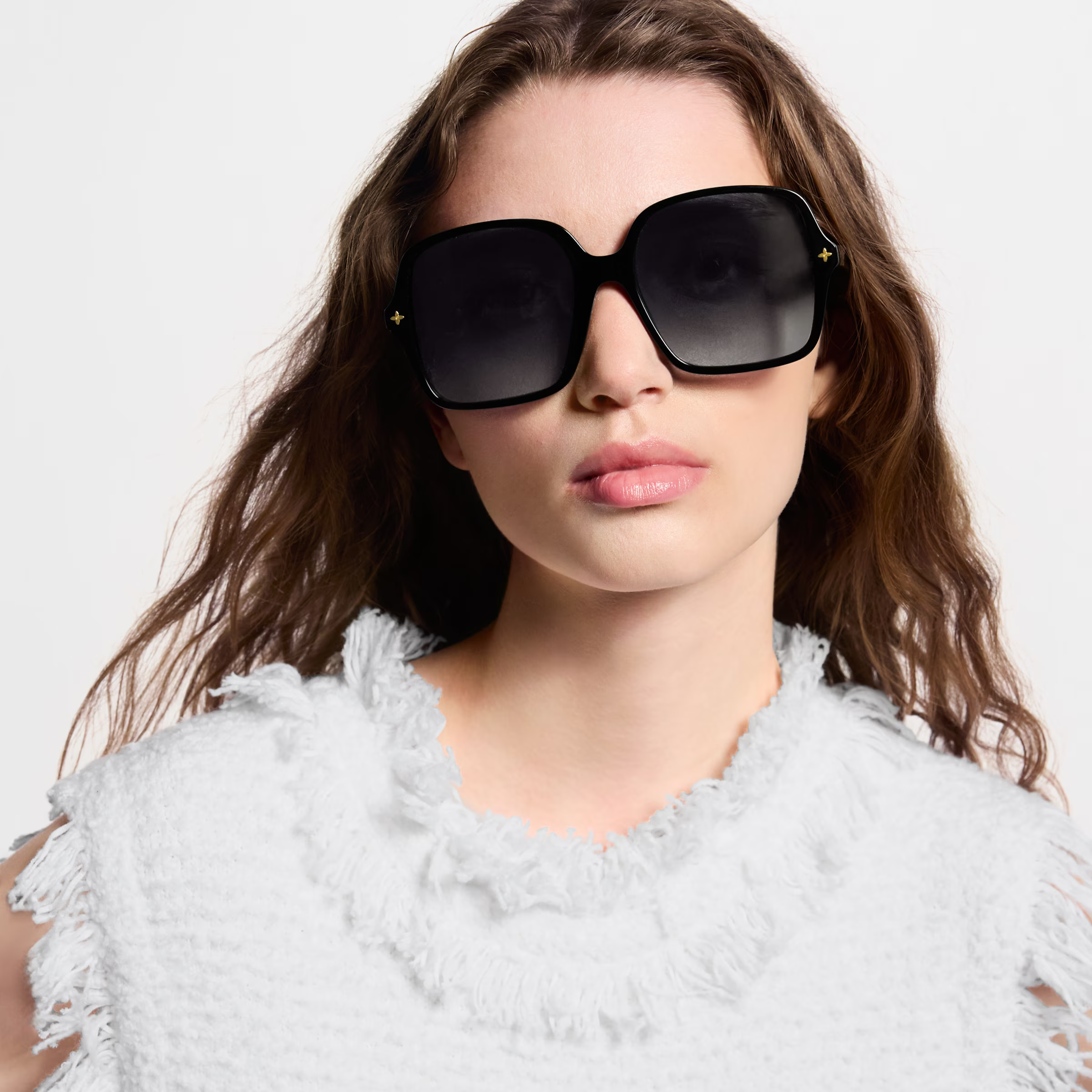 Louis Vuitton Women Square  Frame Matte Black Sunglasses