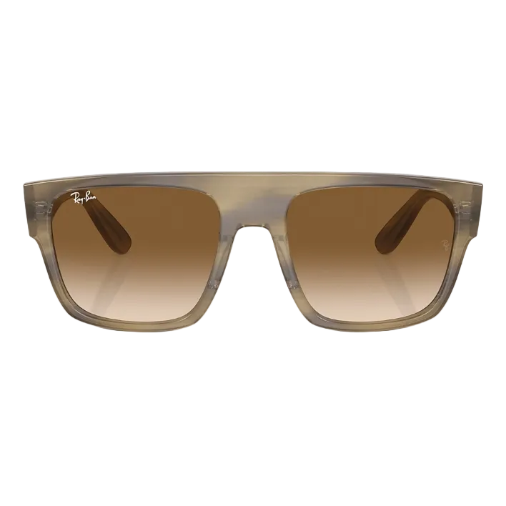 Ray Ban Men Pillow Frame Polished Striped Green Sunglasses