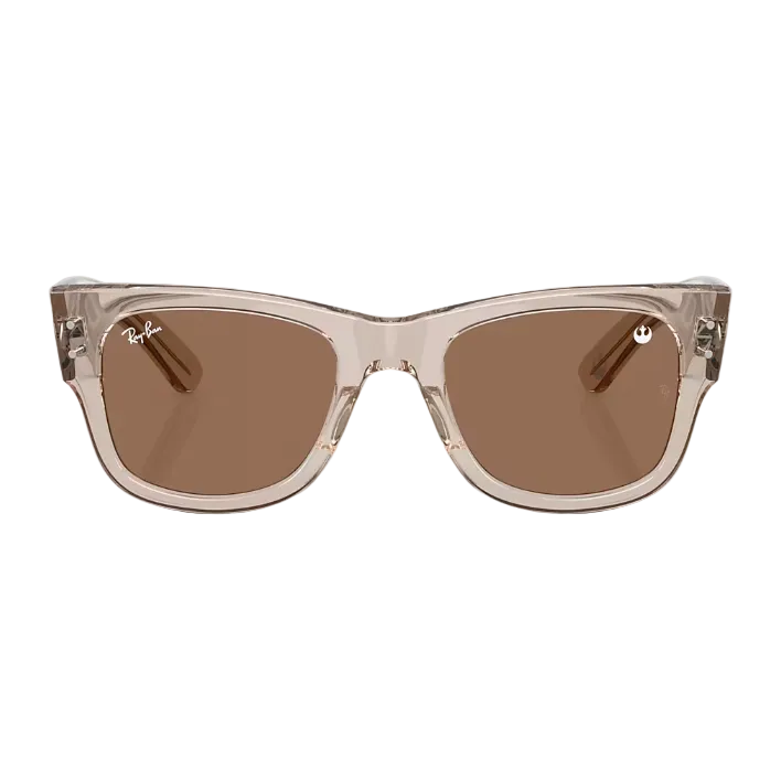 Ray Ban Women Square Frame Transparent Light Brown Sunglasses