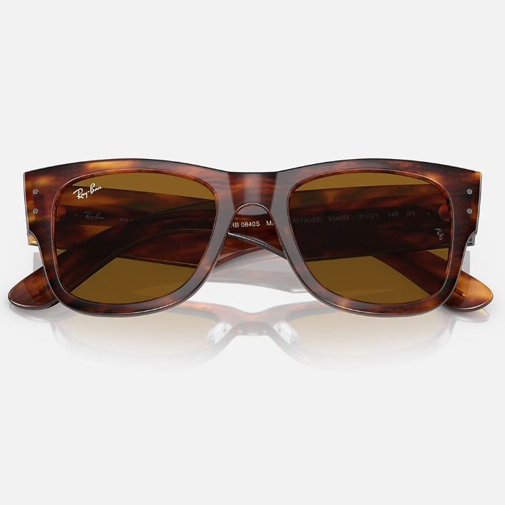 Ray Ban Men Square Frame Striped Havana Sunglasses
