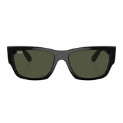 Ray Ban Women Rectangle Frame Washed Black Sunglasses