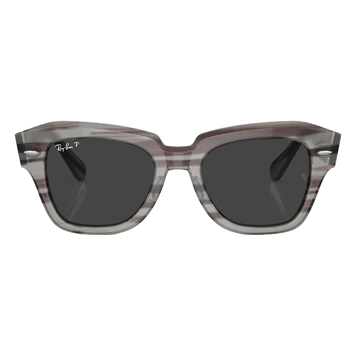 Ray Ban Men Square Frame Grey Sunglasses