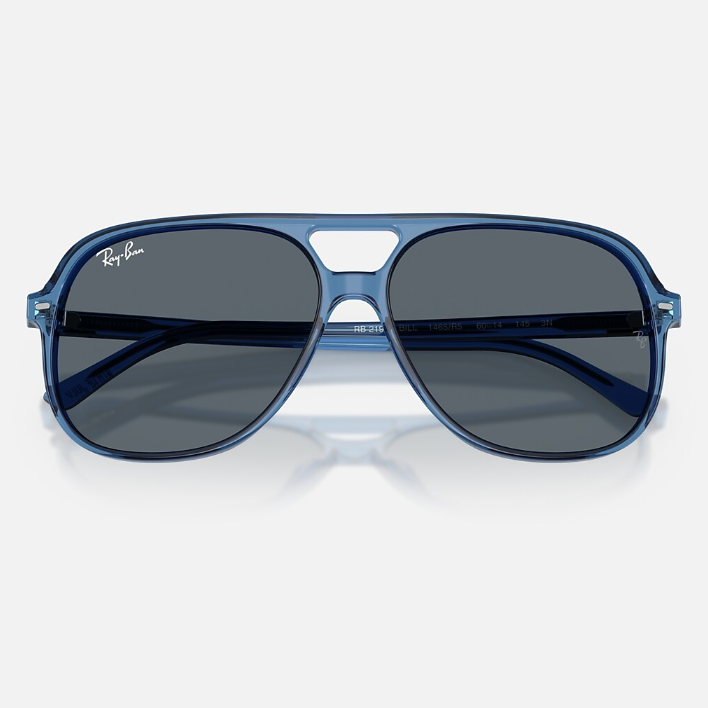 Ray Ban Men Square Frame Polished Blue Sunglasses