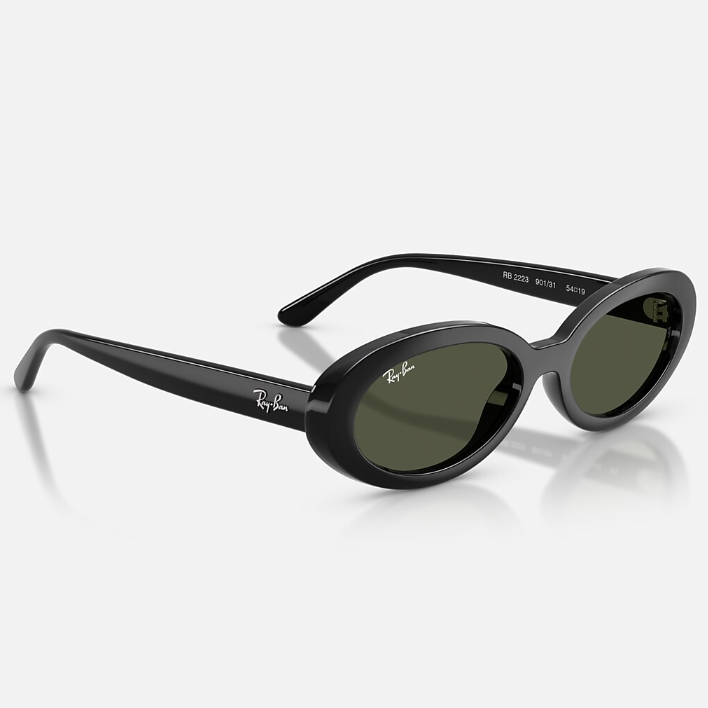 Ray Ban Women Oval Frame Vintage Black Sunglasses