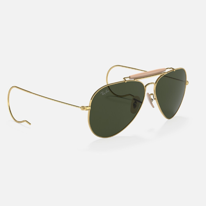 Ray Ban Men Pilot Frame Glitter Gold Sunglasses